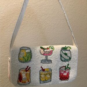 Viral Cocktails Bar Drinks Margarita Beaded Shoulder Bag